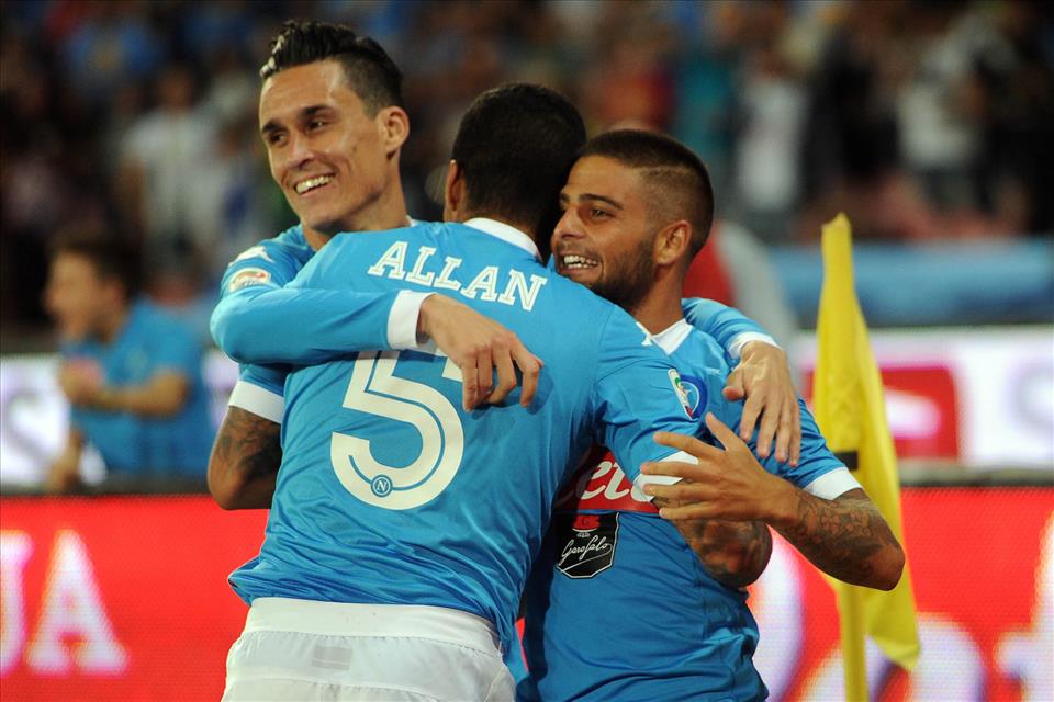 Napoli miglior attacco della serie A con 10 reti. Allan è a due gol e due assist, come Insigne