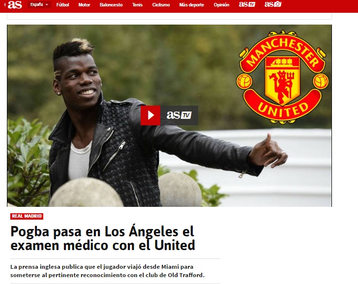 Pogba allo United, le visite mediche a Los Angeles  (ecco i soldi per Higuain)