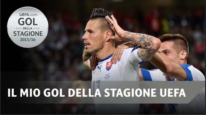 Il gol di Hamsik in Slovacchia-Russia tra i 10 più belli dell’anno secondo l’Uefa