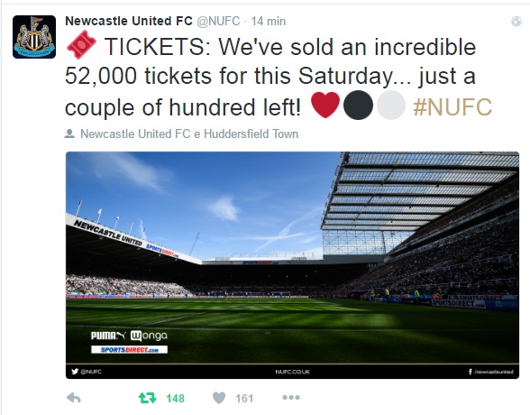 A Newcastle in 52mila allo stadio per la serie B. Sono tifosotti