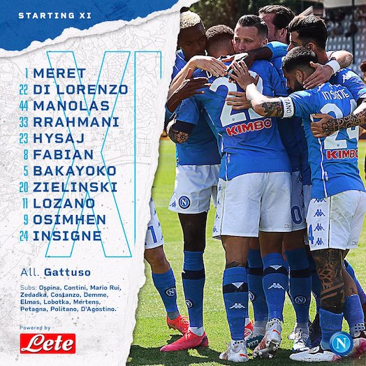 Napoli-Verona formazioni ufficiali: Gattuso si affida a Meret, Bakayoko e Lozano