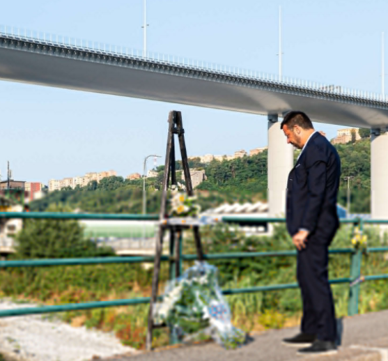 Ponte Morandi, la Sampdoria depone 43 rose bianche in ricordo delle vittime