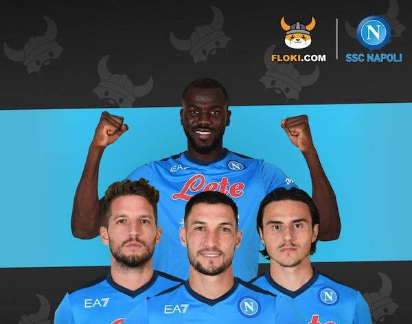 Floki, il marchio di Meme token, nuovo sponsor sul retro della maglia del Napoli