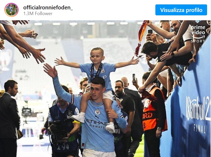 Il figlio di Foden ha 4 anni e più di un milione di follower su Instagram